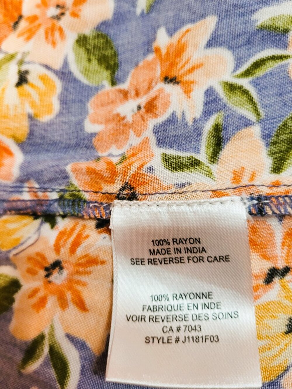 Patrons of Peace Maxi Sundress. Blue, Orange & white Floral. Size Small - Picture 15 of 16